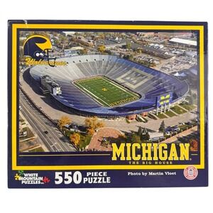 GO BLUE Michigan Wolverines The Big House 550 pc White Mountain Puzzle New USA
